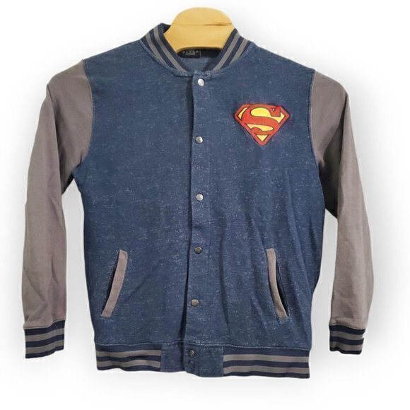 Superman‎ Men's Medium Lightweight Varsity Embroidered Jacket DC Comics Batman - Picture 2 of 4